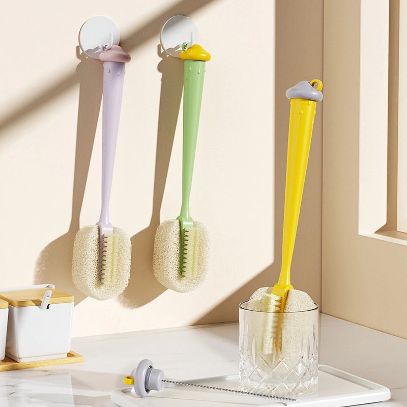 Simple Solid Color Plastic Cup Brush for Household Cleaning | Home & Kitchen Supplies