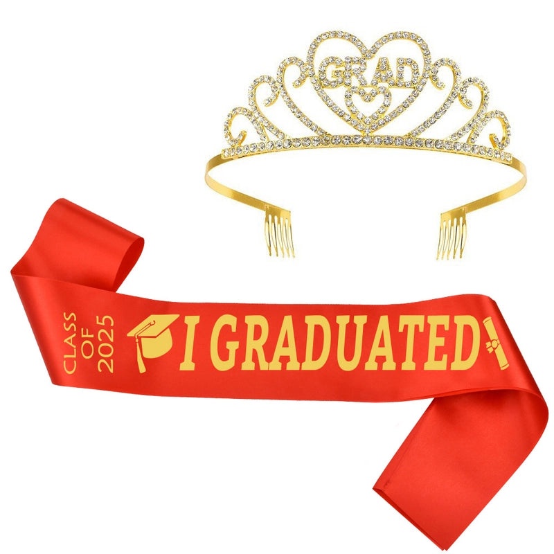 Graduation Season Crown and Shoulder Belt Set for Prom and Party | Accessories & Jewelry