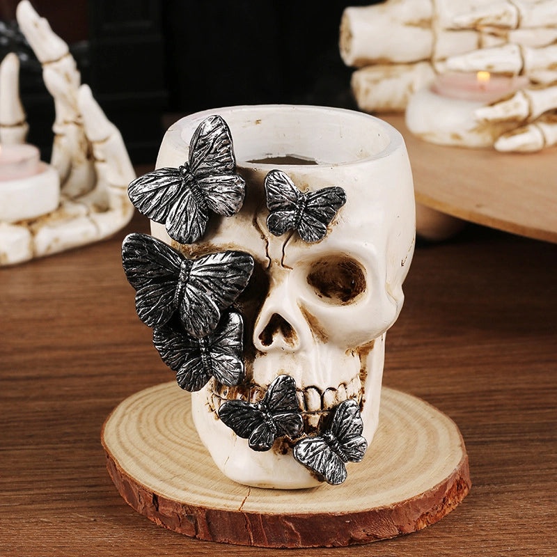 Halloween Butterfly Skull Plastic Pen Holder Funny Stationery Organizer|Home & Office Supplies