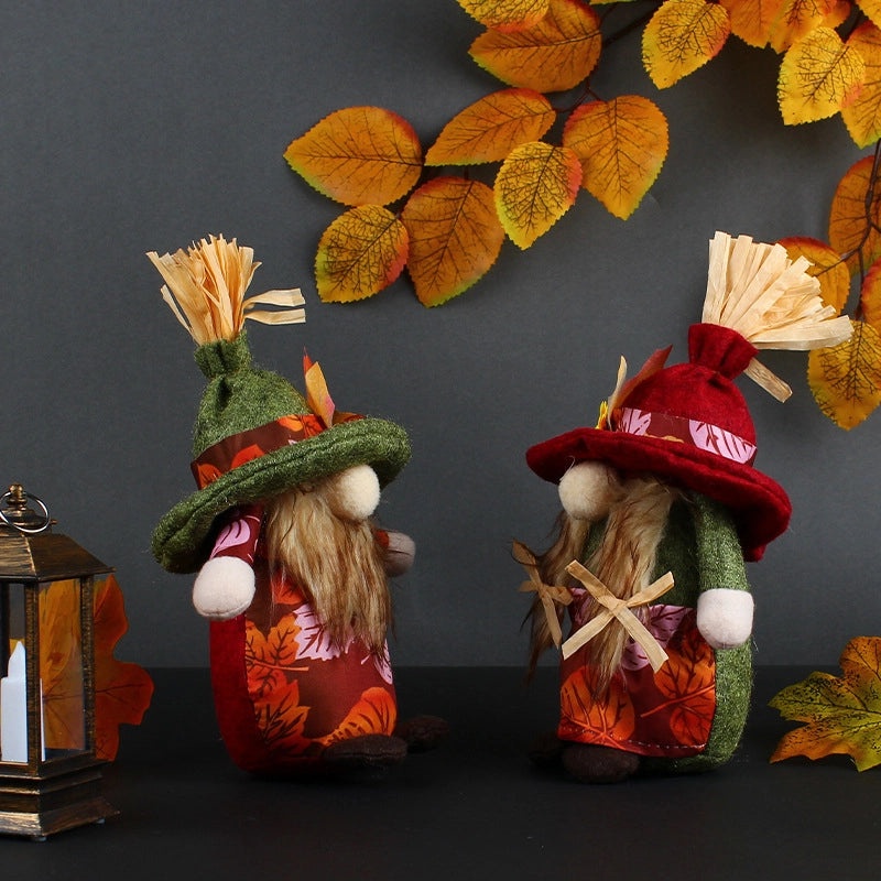 Autumn Leaf Decor Cute Faceless Vintage Doll Desktop Ornament|Home Decor & Accessories