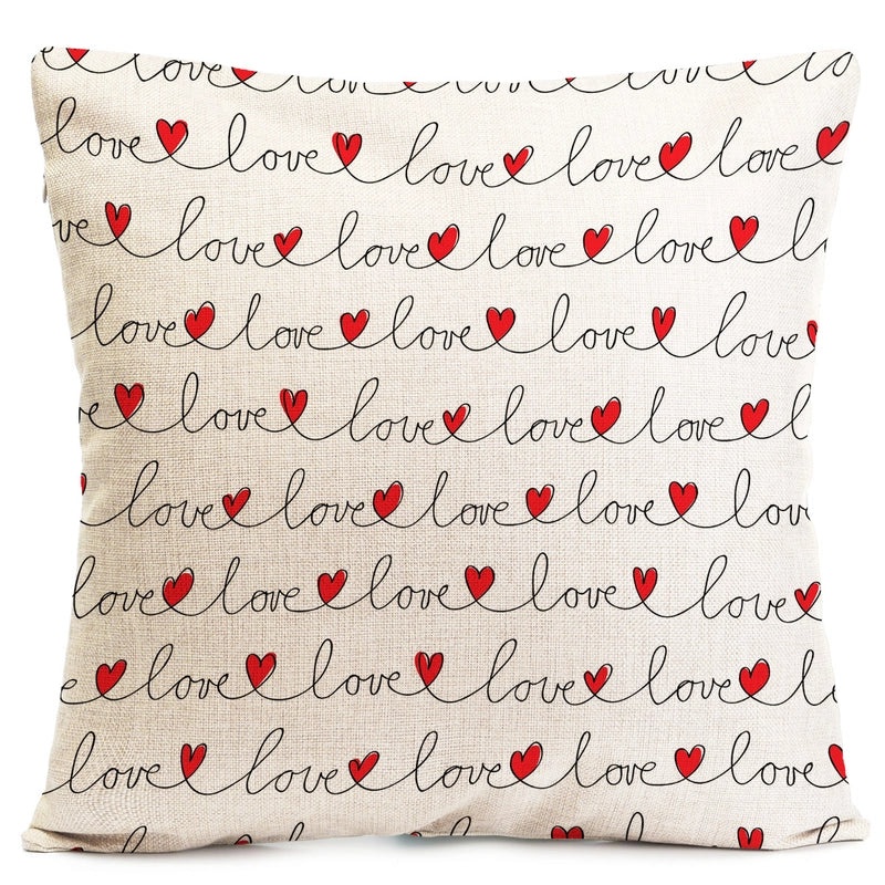 Elegant Heart-Shaped Linen Pillow Covers for Valentine’s Day | Home Decor & Cushions