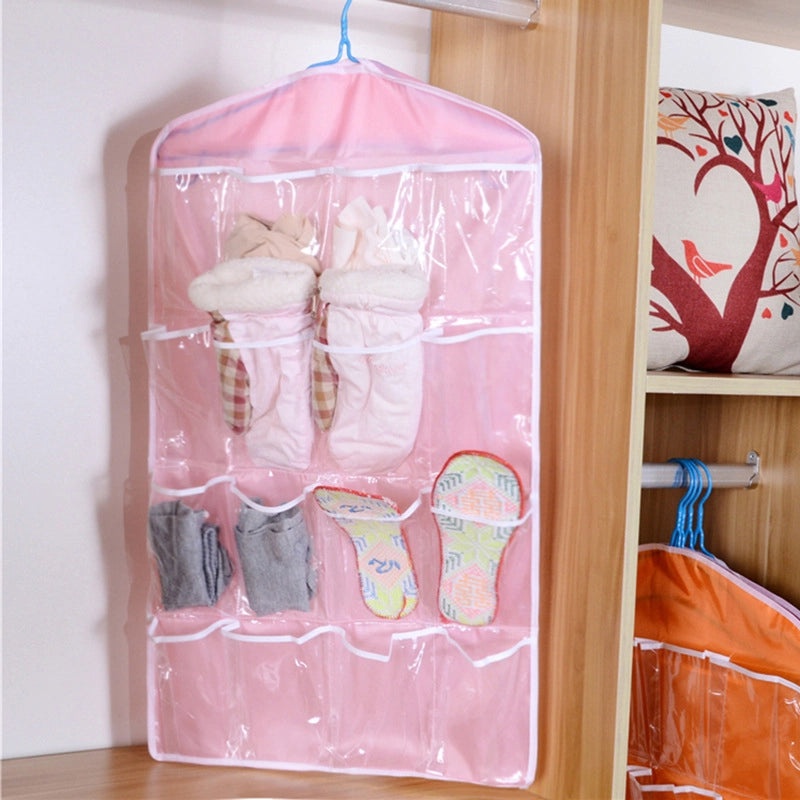 16-Grid Multi-Compartment Hanging Storage Bag for Underwear Socks Organizer|Home Storage & Organization