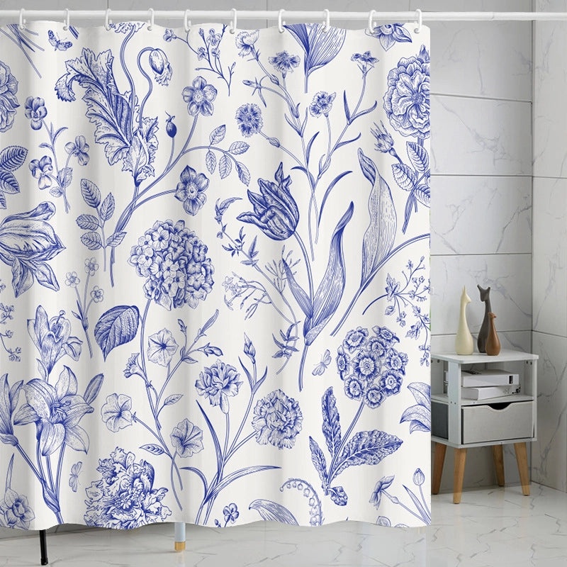 Waterproof Tropical Jungle Leaf Shower Curtain with Hooks 3D Printed Polyester for Bathroom|Shower Curtains & Accessories