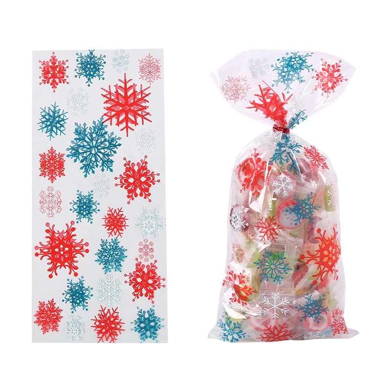 Nordic Snowflake Christmas Gift Bags Plastic Party Wrapping Supplies Cute Holiday Decor|Gift Wrapping Supplies