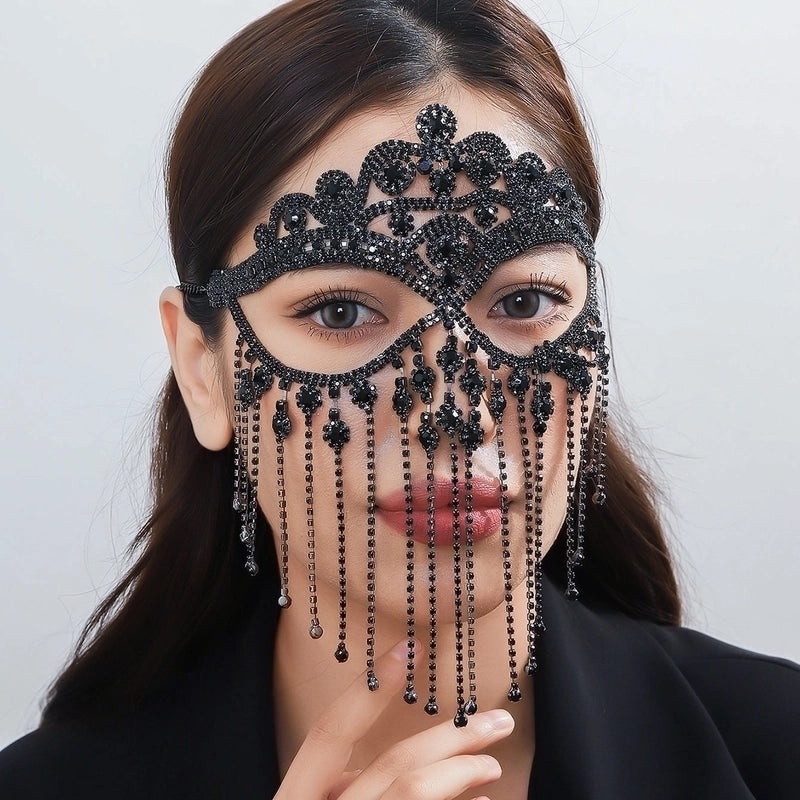 Sexy Rhinestone Hollow Out Braid Mask for Women Solid Color Alloy Queen Style 1 Piece|Fashion Accessories