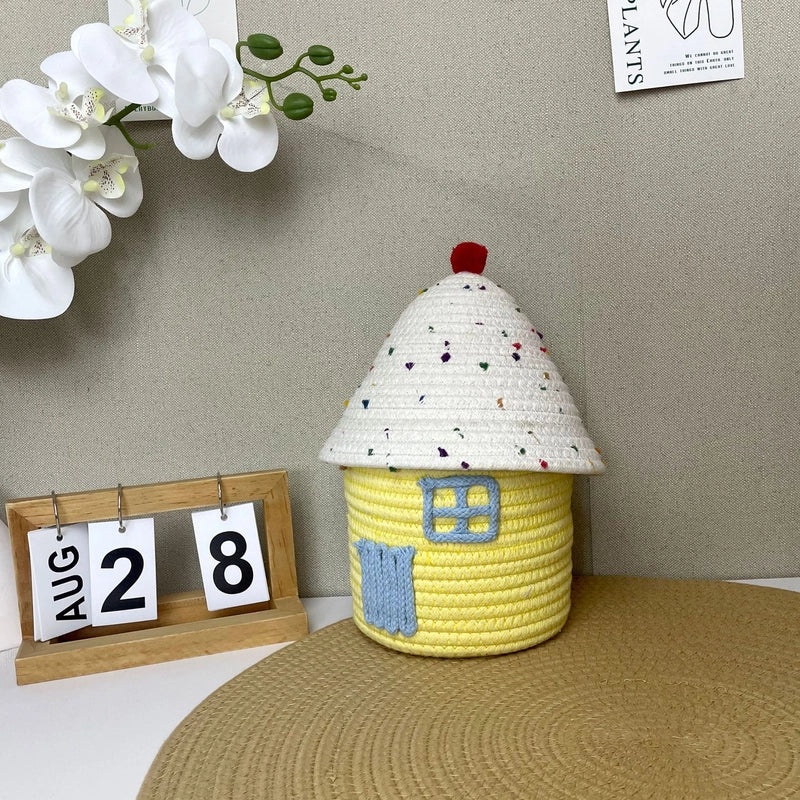 Adorable Cartoon Print Cotton Rope Storage Basket Organizer|Home Storage & Organization