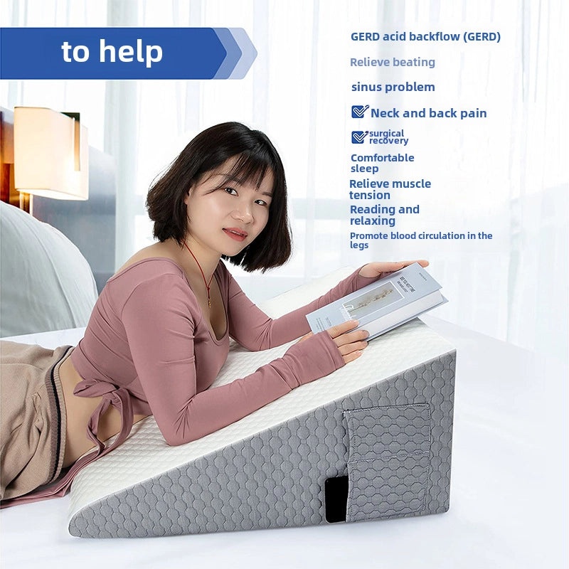 Memory Foam Wedge Pillow for Bedside Sofa Backrest | Acid Reflux Sleep Support Postoperative Snoring Relief|Home & Living Pillows