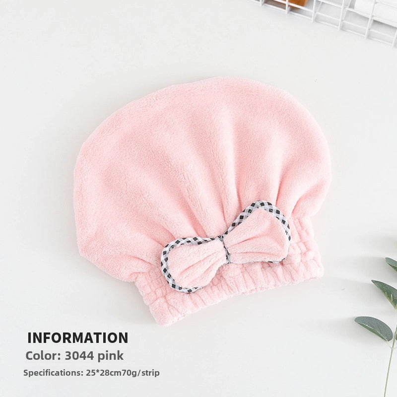 Coral Velvet Bamboo Charcoal Antibacterial Double-layer Hair Drying Towel Cap for Women | Hair Care Accessories