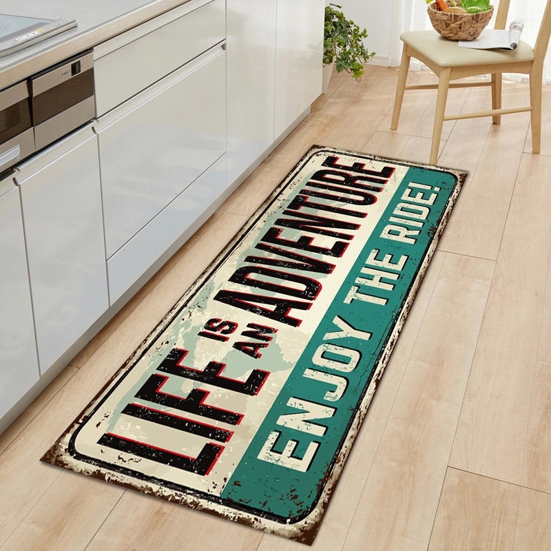 Casual Letter Print Polyester Bathroom Floor Mat Non-Slip Bath Rug | Home Decor & Bath Accessories