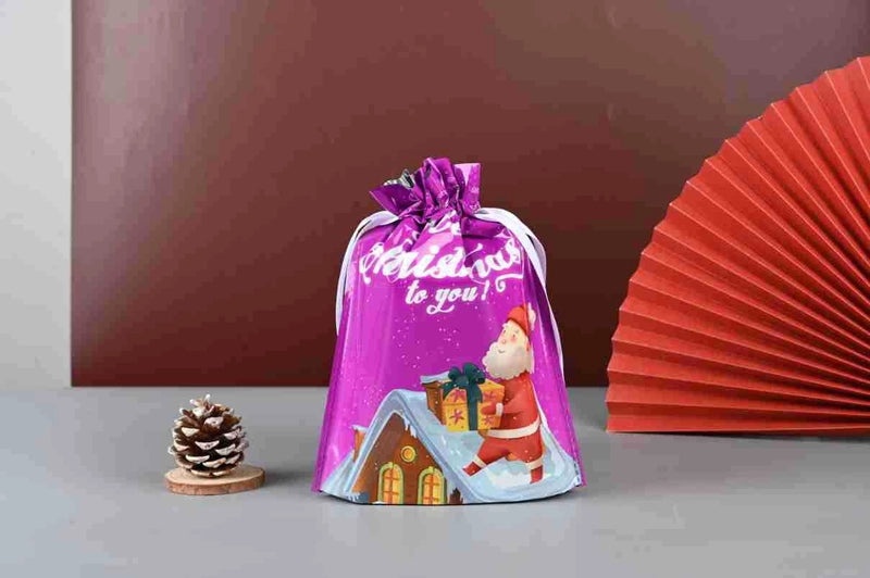 Santa Claus Drawstring Gift Bag for Christmas and Halloween Candy Packaging|Holiday Party Supplies