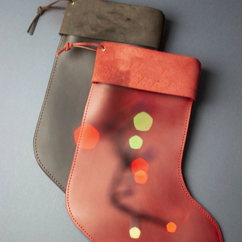 Creative Leather Christmas Stockings Holiday Gift Bags Candy Holders Tree Ornaments | Holiday Decorations