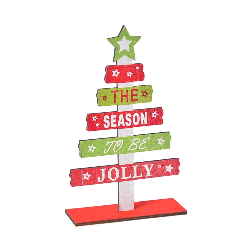 Christmas Cute IG Style Christmas Tree Letter Star Wood Party Festival Ornaments|Home Decor & Seasonal Ornaments