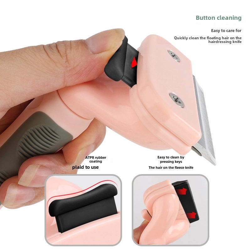 Pet Grooming Comb Dog Hair Detangling Knife One-Button Hair Removal Tool|Pet Grooming Supplies