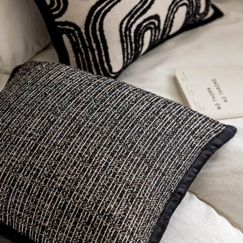 Black Sofa Pillow Cover Nordic Modern Simple Decorative Cushion for Living Room Bedside Backrest|Home Decor Pillowcases