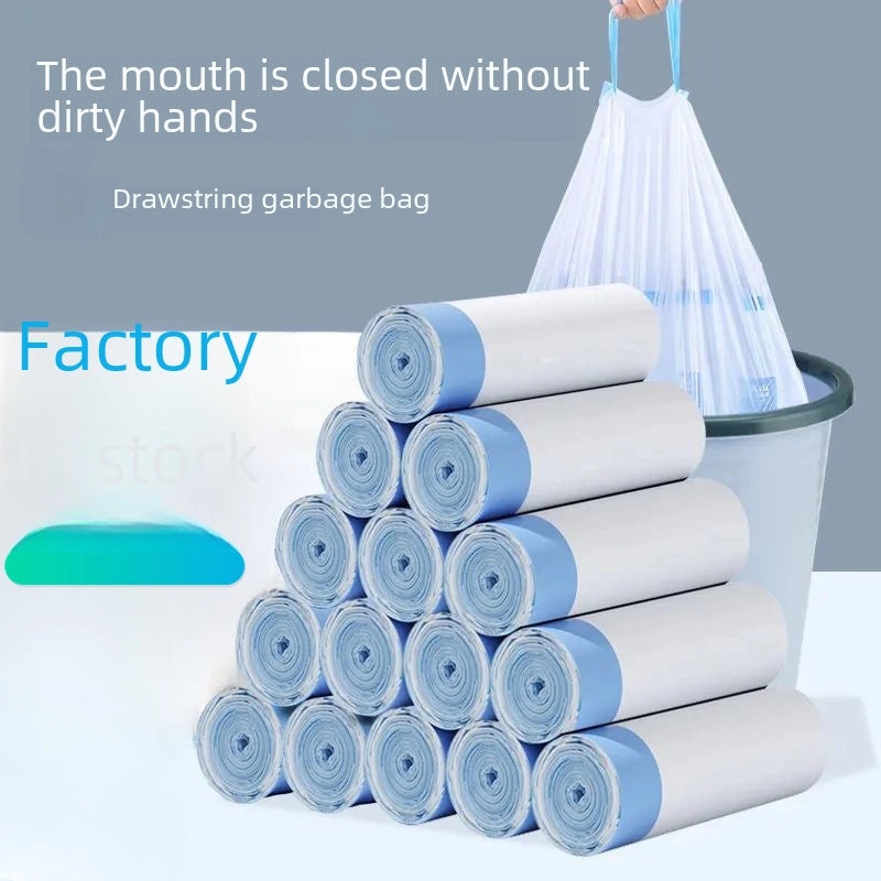 Thickened White Drawstring Garbage Bags for Kitchen Dormitory Large Household Trash Bags|Home & Kitchen