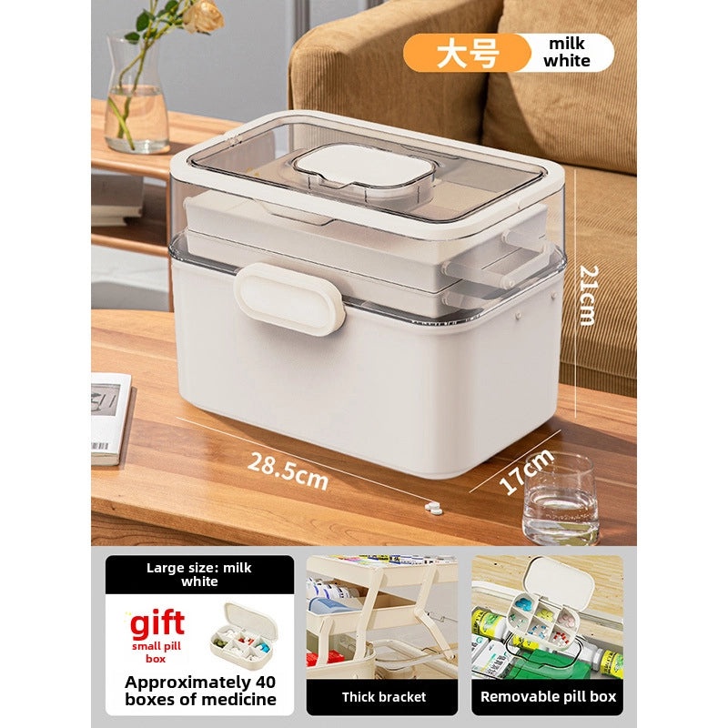 Multi-layer Portable Medicine Storage Box Foldable Grid Organizer for Household Use|Home Storage & Organization