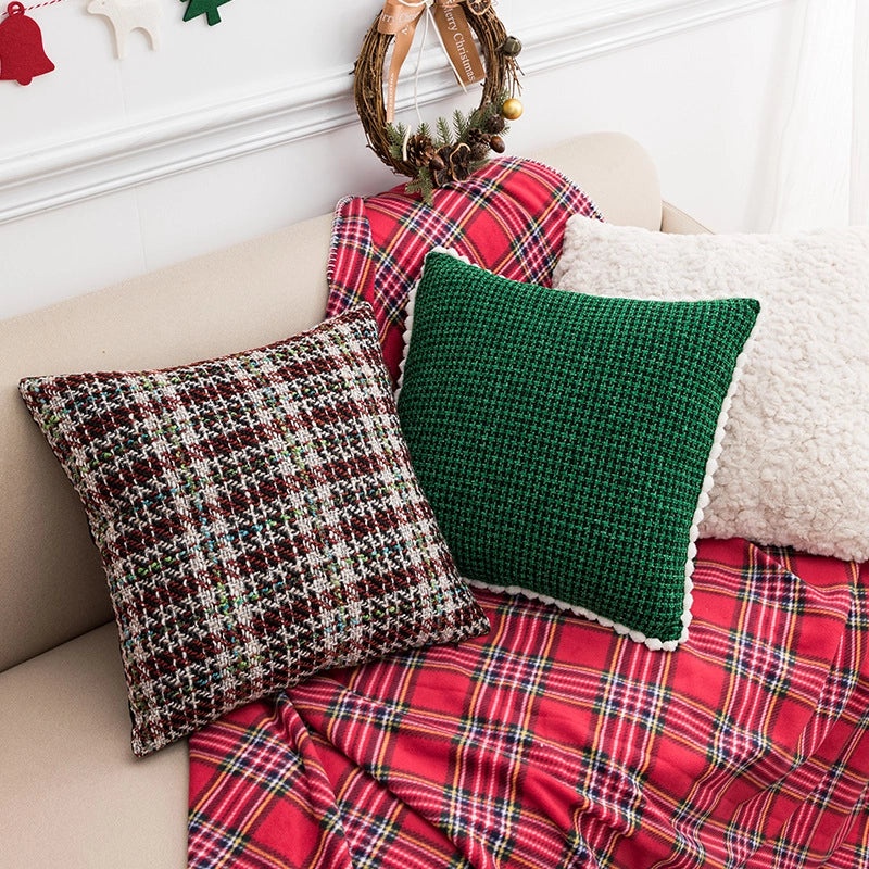 Nordic Christmas Cotton Pillow Covers with Tree Snowman Snowflake Design | Home Decor & Sofa Accessories