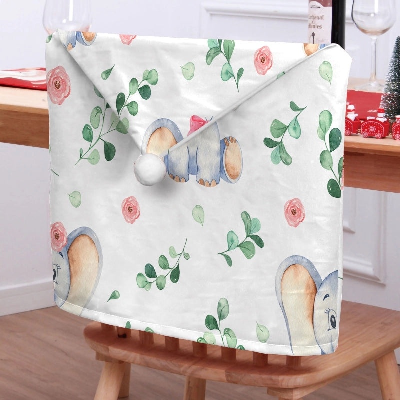 Christmas Plush Chair Back Cover Elephant Design | Home & Living / Holiday Decor