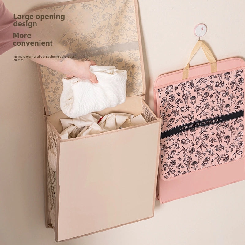 Foldable Wall-mounted Laundry Basket Breathable Dirty Clothes Storage for Bathroom Light Luxury Design|Home Storage & Organization