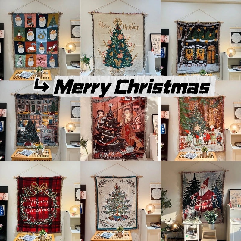 Elegant Christmas Stripe Cotton Blanket for Couch & Sofa Decor | Home Textiles & Blankets