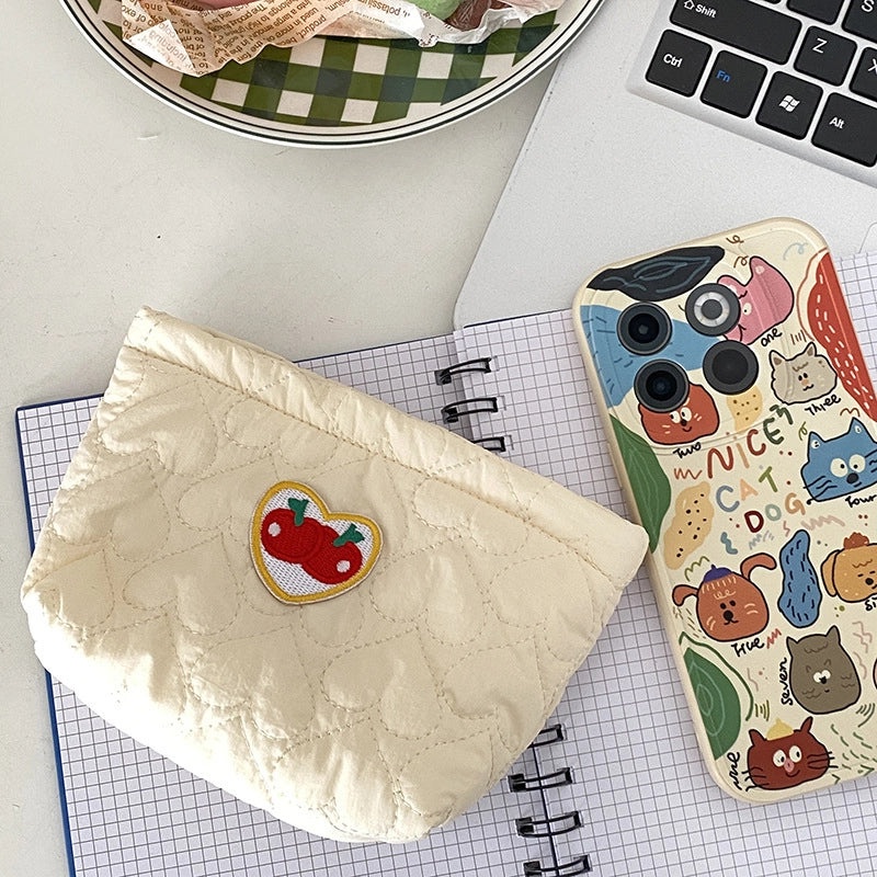 Cherry Heart Shape Polyester Tote Bag for Women Casual Elegant Style|Fashion Accessories Bags