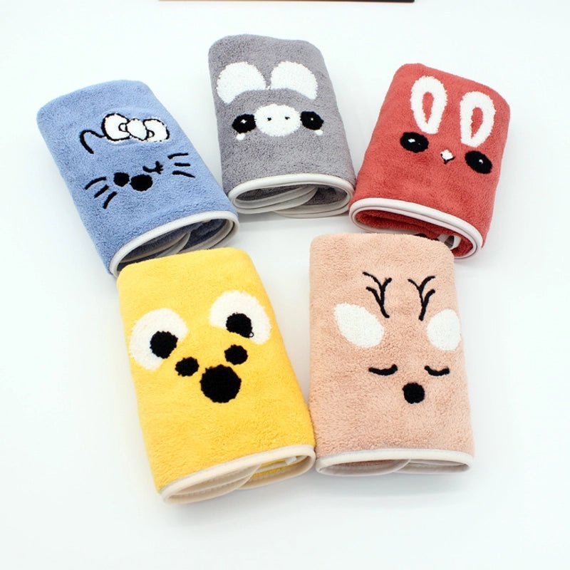 Adorable Cartoon Coral Fleece Bath Towels Soft Absorbent Bathroom Linen|Home & Bath Accessories