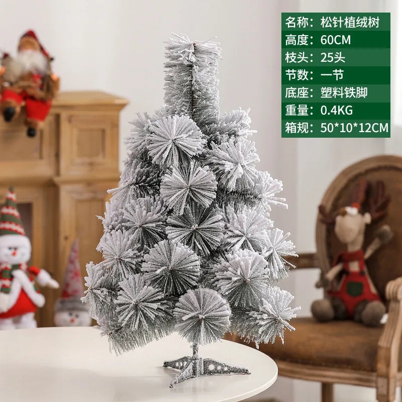 PVC Christmas Tree in Pink Blue Flocking Cedar 60-180cm Desktop Mall Decoration|Holiday Decor