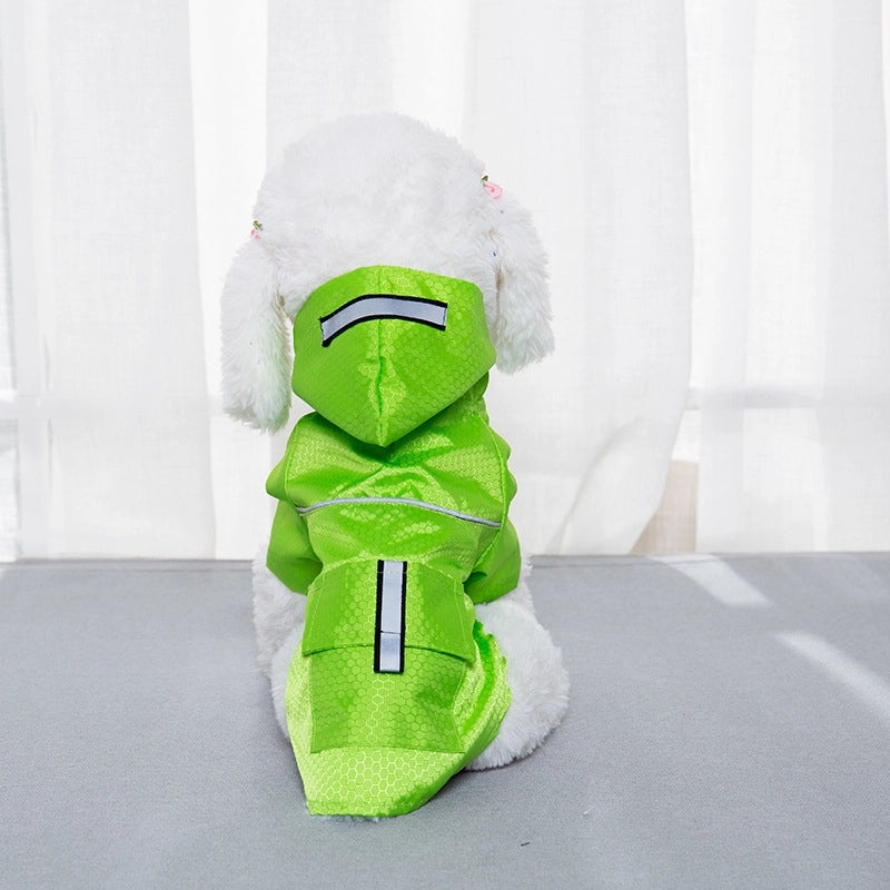 Pet Raincoat with Reflective Strips for Cats and Small Dogs Lightweight Waterproof Jacket|Pet Clothing & Accessories