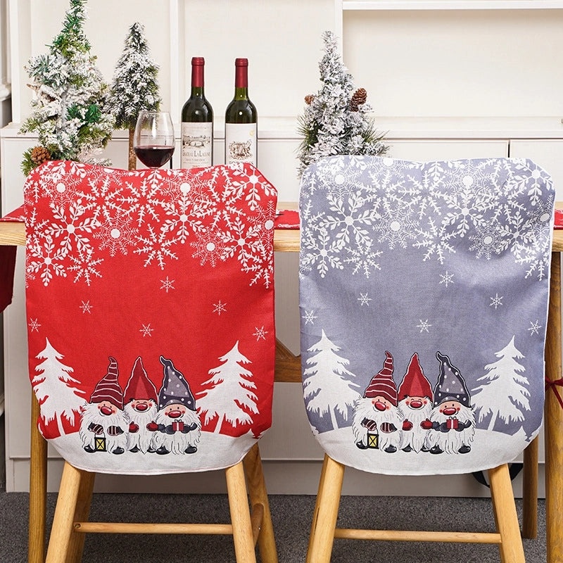 Minimalist Snowflake Chair Cover for Christmas Holiday Daily Use|Home Decor and Seasonal Accessories