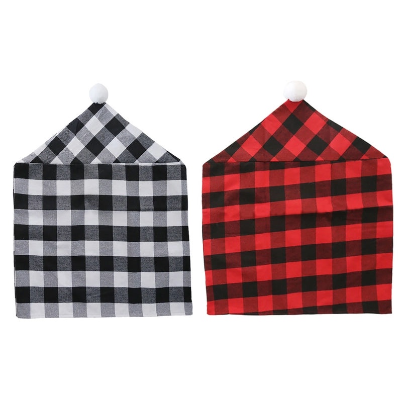 Nordic Christmas Plaid Chair Cover for Holiday Party | Home Decor & Party Supplies