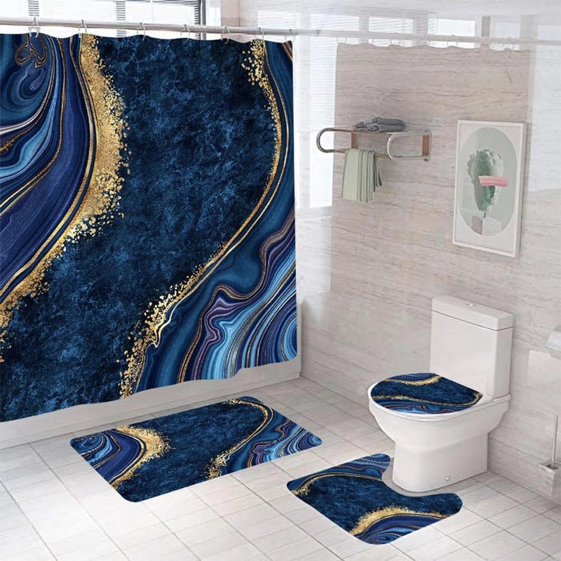 Modern Marble Pattern Polyester Shower Curtain for Bathroom|Bath & Shower Curtains