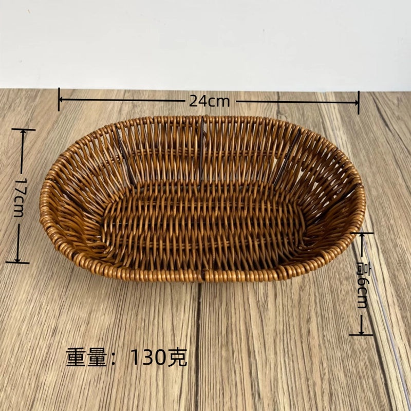 Minimalist Solid Color Woven Style Storage Basket Set of 2 | Home Storage & Organization