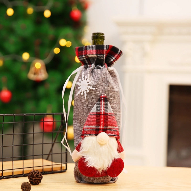 Christmas Forest Doll Wine Bottle Cover Gift Bag Set for Bar Restaurant Decoration|Home Decor & Party Supplies