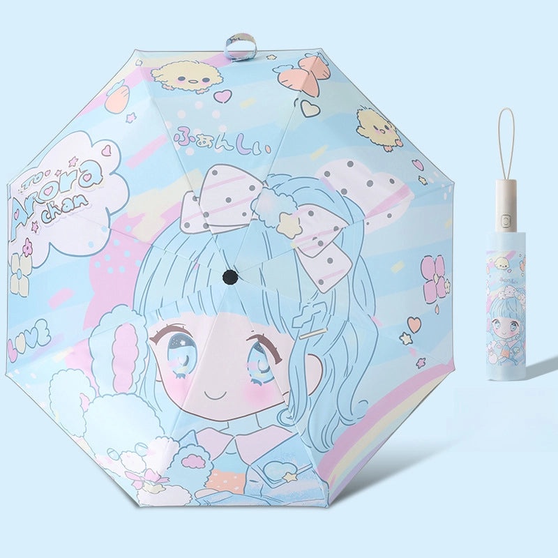 Kids Automatic Folding Umbrella with Anti-Rebound, Vinyl Material and Reflective Strip | Children's Umbrellas