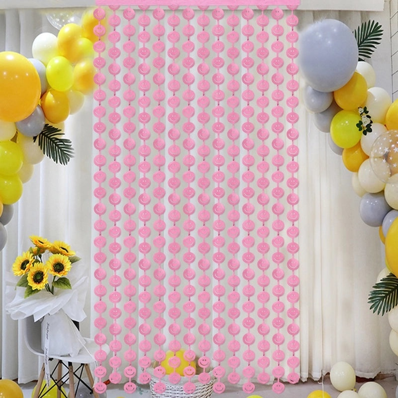 Minimalist Smile Face PET Indoor Party Door Curtain for Christmas Valentine’s Day New Year Festival|Home Decor Curtains