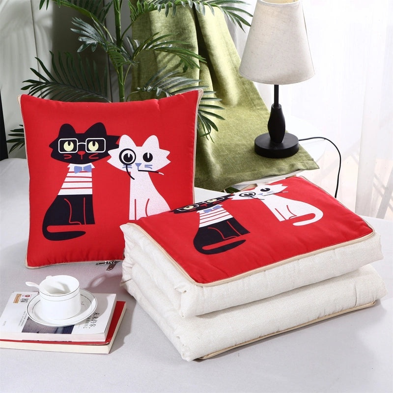 Custom Logo Pillow Quilt Dual-use Car Cushion & Sleeping Blanket Four-season Thin Blanket Gift Printing|汽车配件