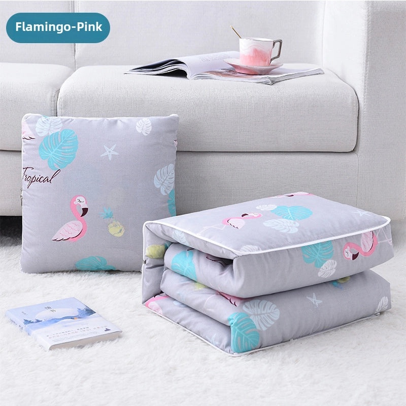 Dual-Use Home and Office Nap Pillow Quilt with Air Conditioning Feature, Printed and Foldable for Easy Storage|Home Textiles & Bedding