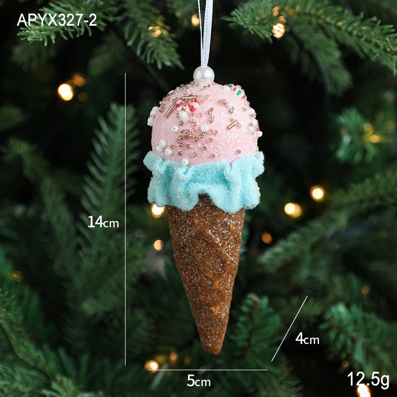 Adorable Pastoral Ice Cream Snowman Foam Hanging Ornaments for Casual Holiday Party Decorations|Holiday Ornaments