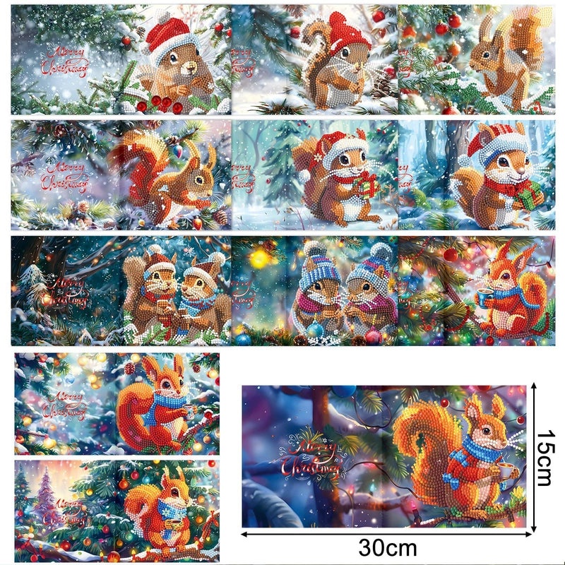 Christmas Diamond Painting DIY Greeting Card with Stickers and Hand Drill | Craft Supplies