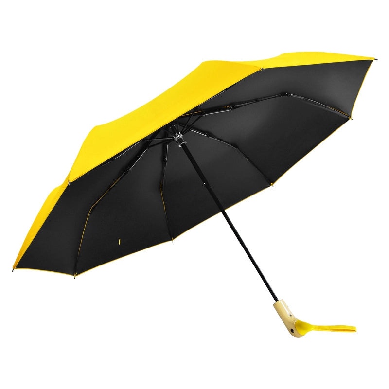 Creative Duck Head Umbrella with Wooden Handle, Cute Women's Black Sunscreen Umbrella, 30% Off|Fashion Accessories>Umbrellas & Rain Gear