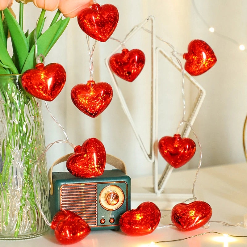 Romantic Heart-Shaped LED String Lights for Valentine’s Day | Home Decor & Lighting