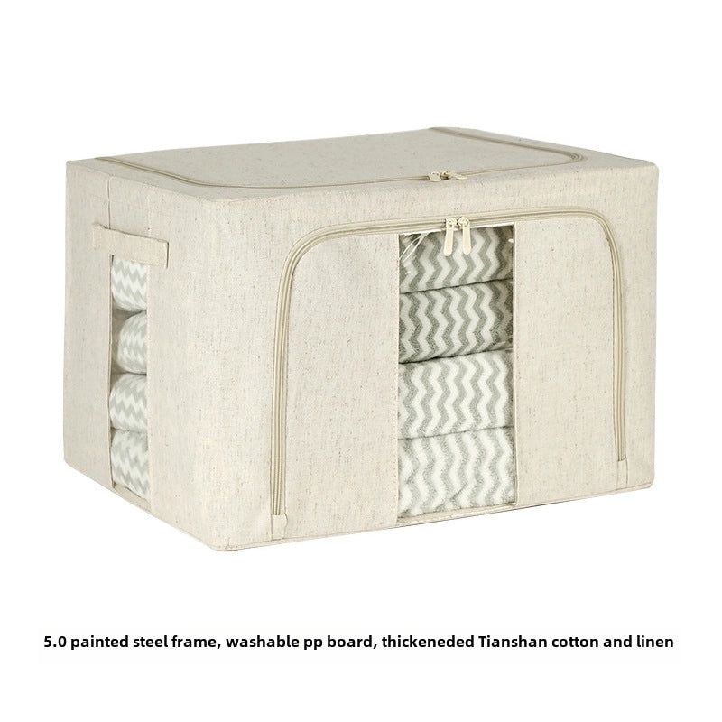 Tianshan Cotton Linen 5mm Thick Steel Frame Foldable Clothes Storage Box PP Board Durable Organizer|Home Storage & Organization