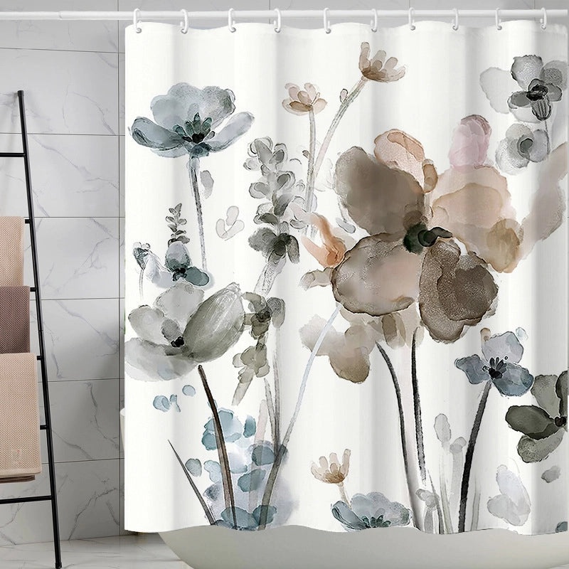 Waterproof Tropical Jungle Leaf Shower Curtain with Hooks 3D Printed Polyester for Bathroom|Shower Curtains & Accessories