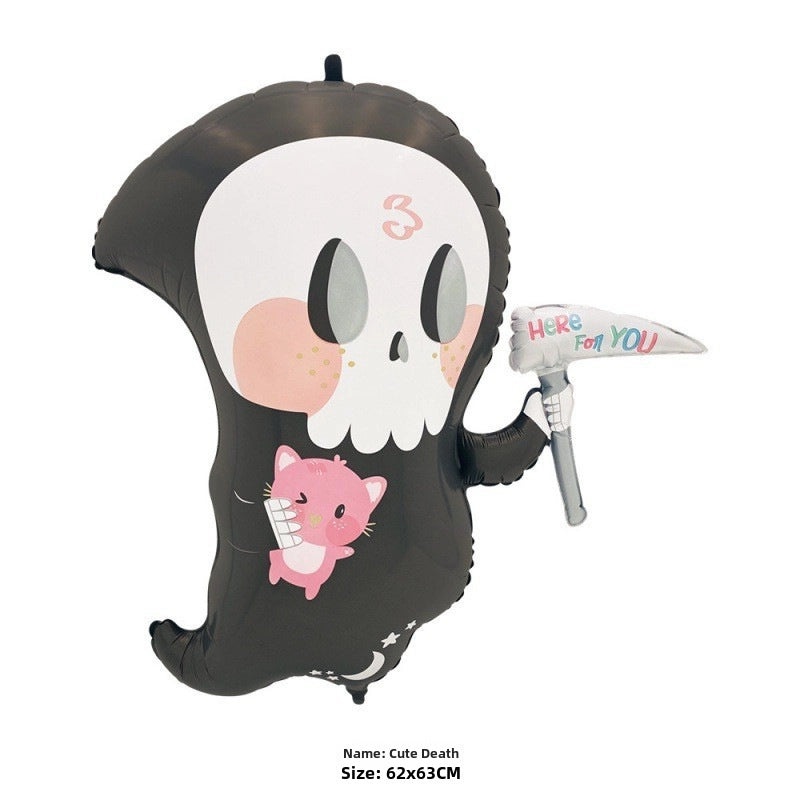 Halloween Ghost Spider Balloon Large Aluminum Foil Skull Man Pumpkin Decor|Halloween Decorations