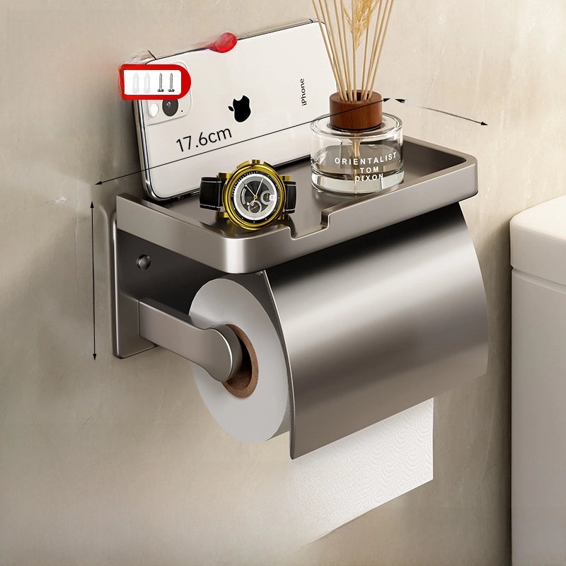 Wall-mounted Waterproof Toilet Paper Holder Punch-free Bathroom Tissue Box Organizer|Bathroom Accessories