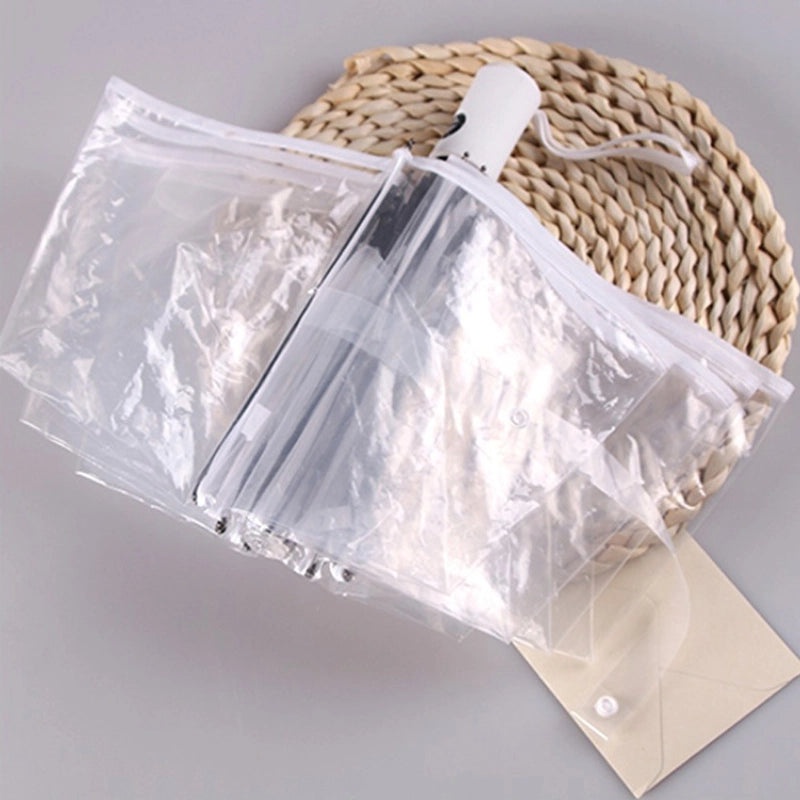 Small Daisy Automatic Folding Umbrella White Transparent Japanese Student Rain Sun Umbrella | Umbrellas & Rain Gear
