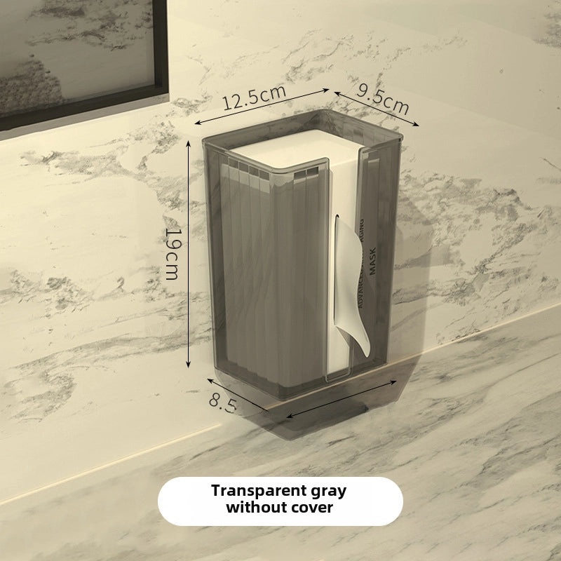 Wall-mounted Transparent Tissue Box for Bathroom Kitchen Toilet Storage | Home & Living Accessories
