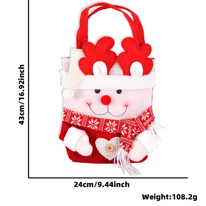 Nordic Christmas Gift Bags with Santa Claus Snowman and Elk Design | Holiday Party Supplies
