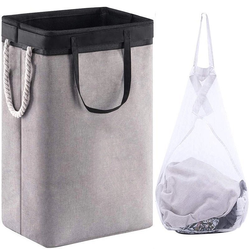 Vintage Solid Color Faux Cotton Linen Storage Basket|Home Storage & Organization