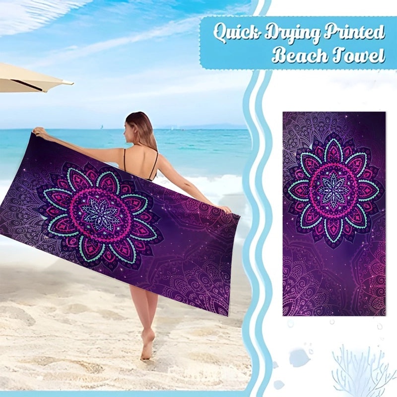 Geometric Patterned Superfine Fiber Beach Towel for Casual Use|Beach Towels & Accessories